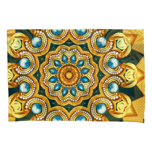 Ilustração Dourada de Quadro Decorativo de Pérolas (Frente)