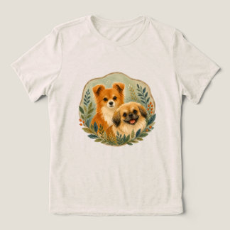 Ilustração em Aquarela de Cachorro Pomchi e Peking