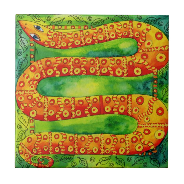 Ilustração em Aquarela de Cobra Padronizada (Frente)