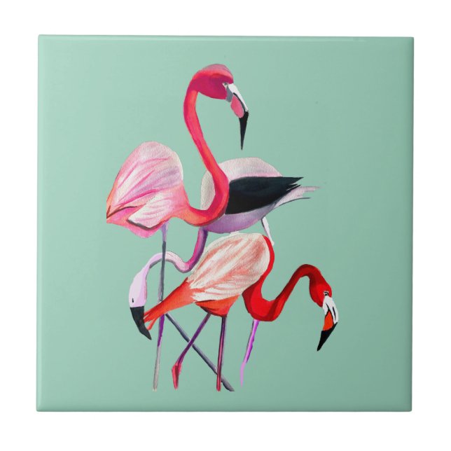 Ilustração em aquarela de flamingo rosa divertido (Frente)