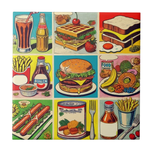 Ilustração em quadrinhos da Comida Vintage (Frente)