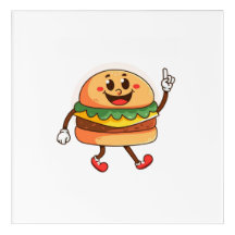 Ilustração Engraçada de Burger de Cartoons