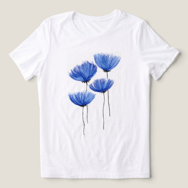 Ilustração Floral Azul Elegante - Estética Suave  (Design frontal)