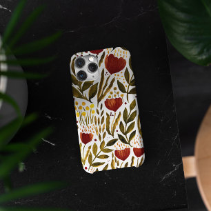 Ilustração floral botânica laranja queimada