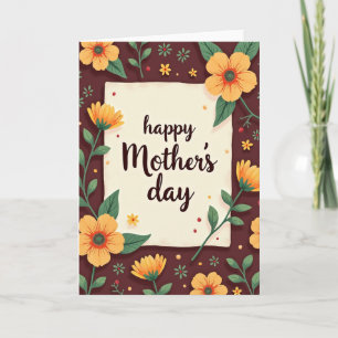 Ilustração Floral Cartão de Mães