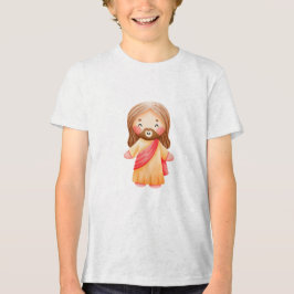 Ilustração Fofa em Aquarela do Menino Jesus Cristo