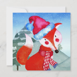 Ilustração Fox Amigos da Floresta de inverno