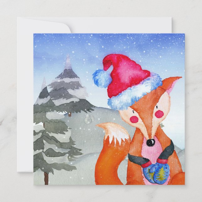 Ilustração Fox Amigos da Floresta de inverno (Frente)