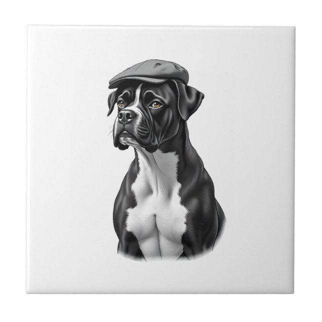 Ilustração Gráfica Monocromática de Boxer Antigo c (Frente)