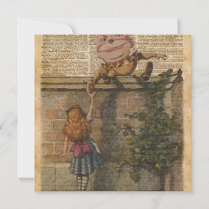 Ilustração Humpty Dumpty & Alice Vintage Book