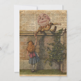 Ilustração Humpty Dumpty & Alice Vintage Book