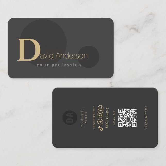 Ilustração minimalista Cartão de visita 3 (Frente/Verso)