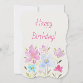 Ilustração Moderna de Aquarela de Flor Selvagem