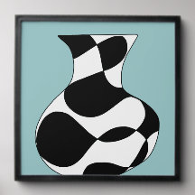 Ilustração moderna de vaso preto e branco Abstrato