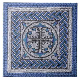 Ilustração mosaica romana antiga azul do Danúbi