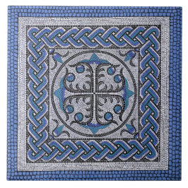 Ilustração mosaica romana antiga azul do Danúbio