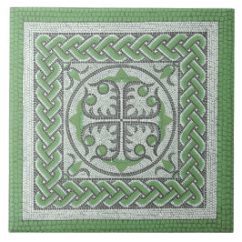 Ilustração mosaica romana antiga verde