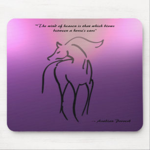 Ilustração Mousepad do cavalo - citações árab