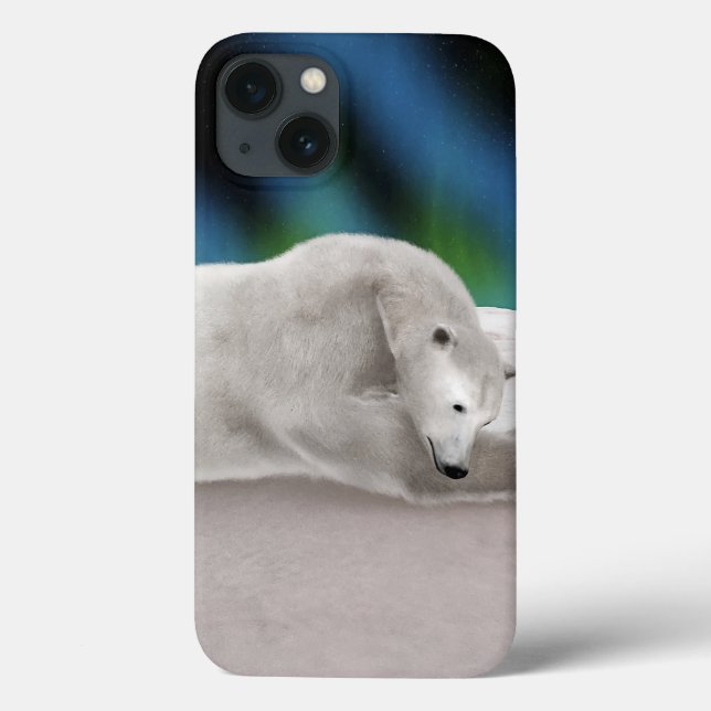 Ilustração Pacífica de Urso Polar na Natureza Árti (Verso)