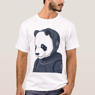 Ilustração Panda Robot - Camisa Gráfica Sci-Fi