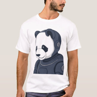 Ilustração Panda Robot - Camisa Gráfica Sci-Fi