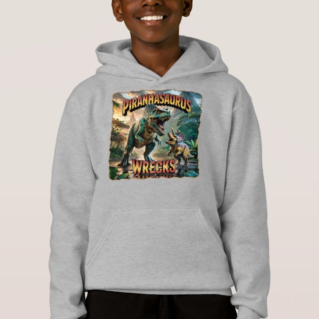 Ilustração Piranhasaurus Wrecks – Engraçado Assust (Frente)