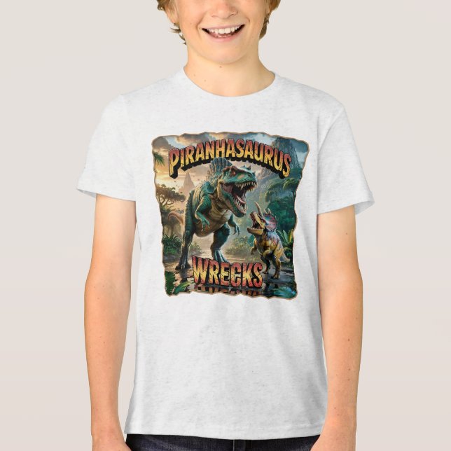 Ilustração Piranhasaurus Wrecks – Engraçado Assust (Frente)