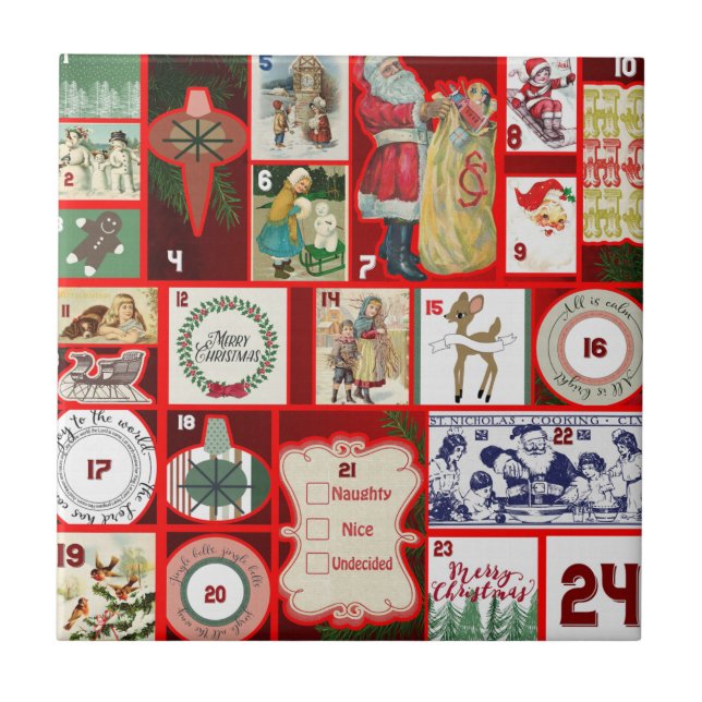 Ilustração Quadrada do Bloco de Natal Advento Arte (Frente)