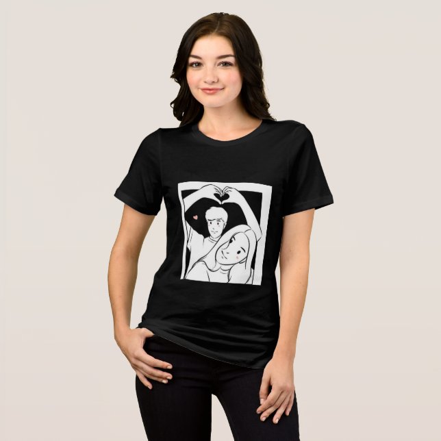 Ilustração romântica de Casal T-Shirt - Amor bonit (Frente Completa)