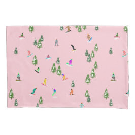 Ilustração rosa de Snowboarders