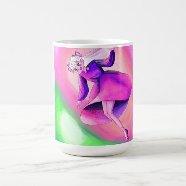 Ilustração Sonhadora da Princesa em Caneca de Café (Centro)