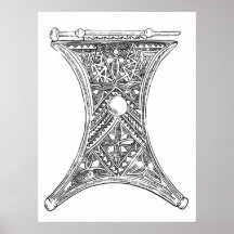 Ilustração traçada com poster de decor tribal