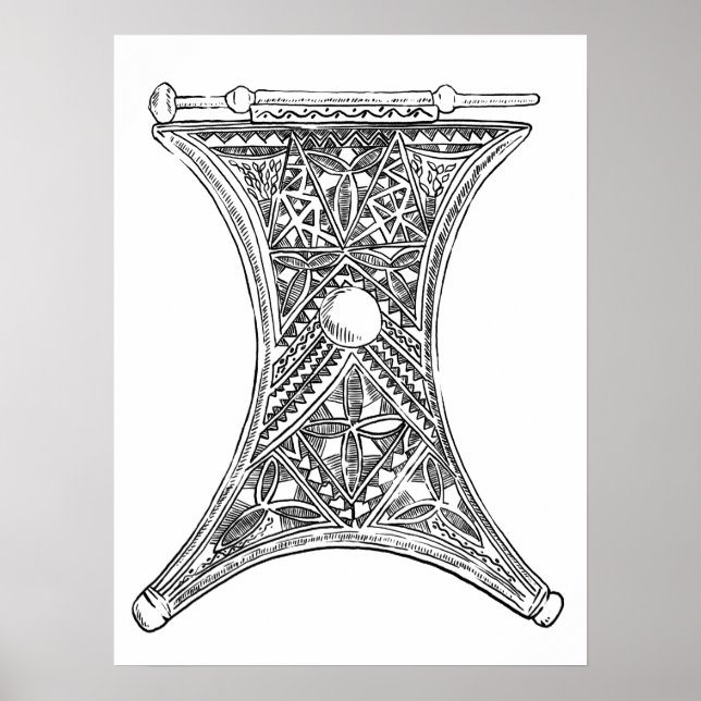 Ilustração traçada com poster de decor tribal (Frente)