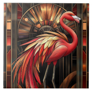 Ilustração Vibrante de Deco Flamingo