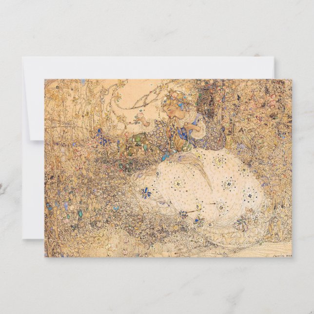 Ilustração Vintage Annie French Picking Flowers (Frente)