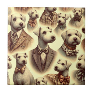 Ilustração Vintage Bedlington Terrier