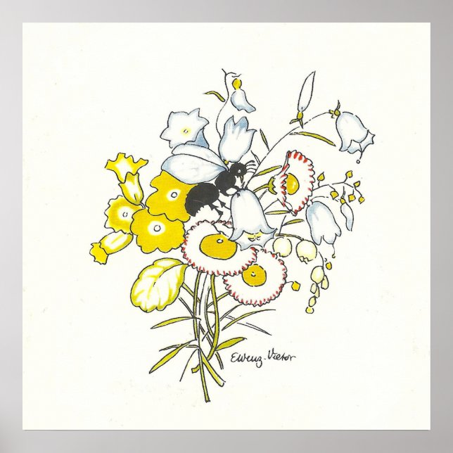 Ilustração Vintage de Else Wenz Vietor Poster (Frente)