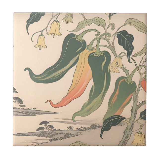 Ilustração Vintage de Pimenta (Frente)