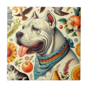 Ilustração Vintage Dogo Argentino