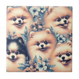 Ilustração Vintage Pomeranian Dog