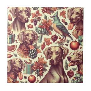 Ilustração Vintage Weimaraner Seamless