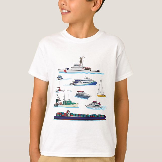 Ilustrações de Barcos com Camiseta (Frente)