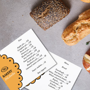 Ilustrações do Pão de Papel de Papel Menu e Lista 