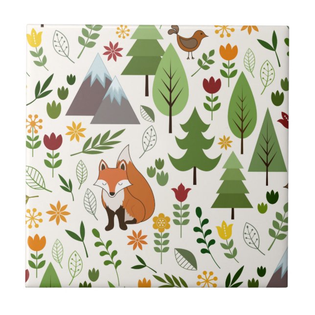 Ilustrações escandinavas do estilo no creme (Frente)