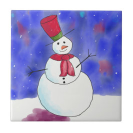 Ilustrado Feliz Natal Homem de Neve