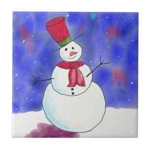 Ilustrado Feliz Natal Homem de Neve