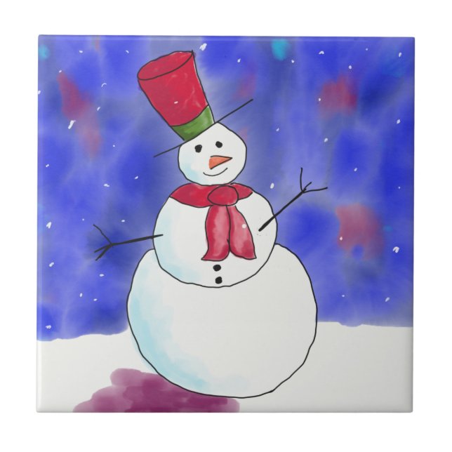 Ilustrado Feliz Natal Homem de Neve (Frente)