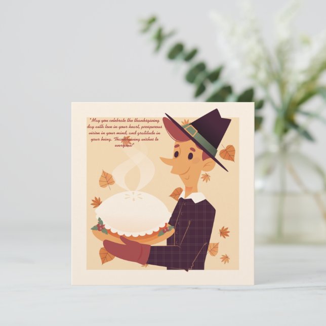 Ilustrador de Desejos de Ação de Graças (Em pé/Frente)