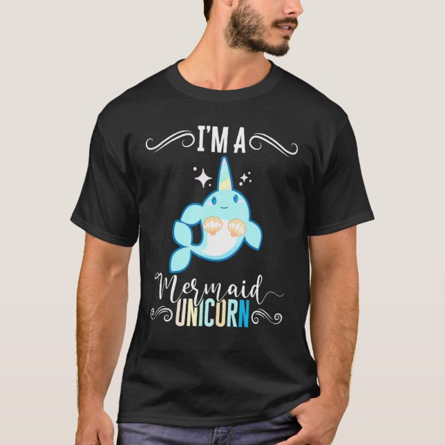 Im A Mermaid Unicorn Narwhale Sea Animals Fish Top (Frente)