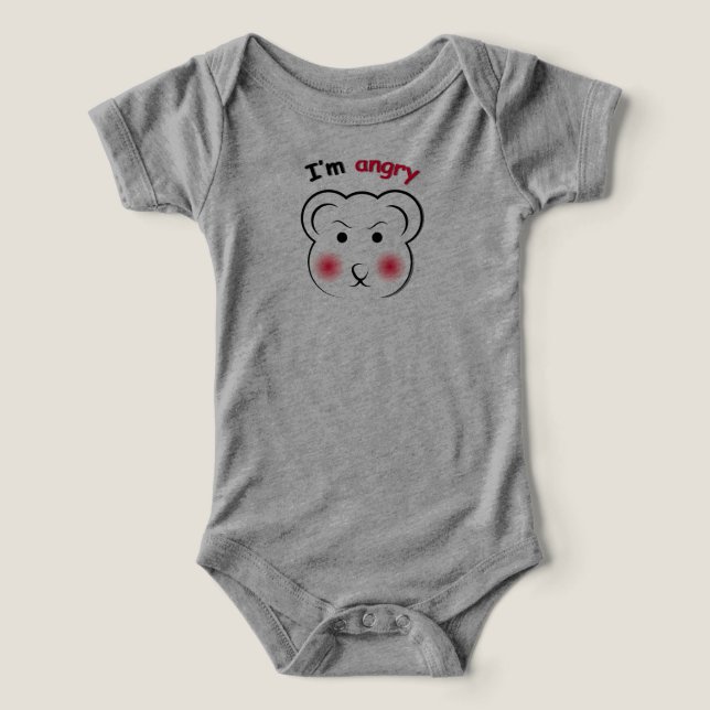 I'm Angry Bear – Cute Minimalist Mood Design (Design frontal)